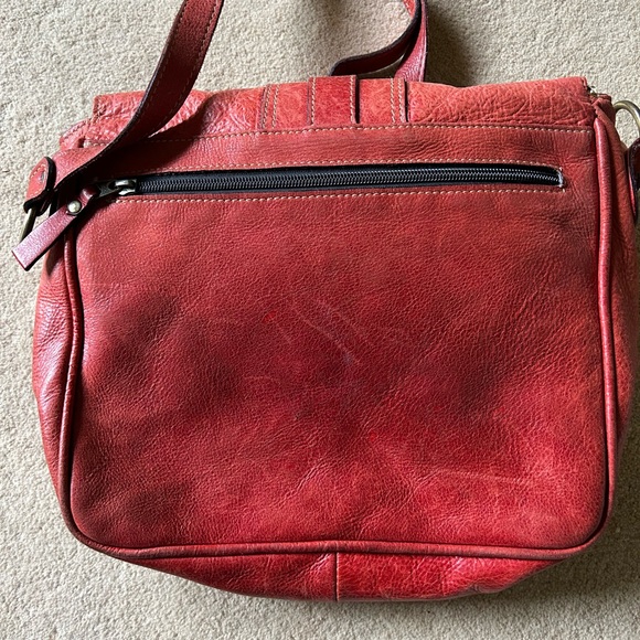 BELUA handbag Rare size 13” by 11” flap-over style leather textured - Picture 2 of 5